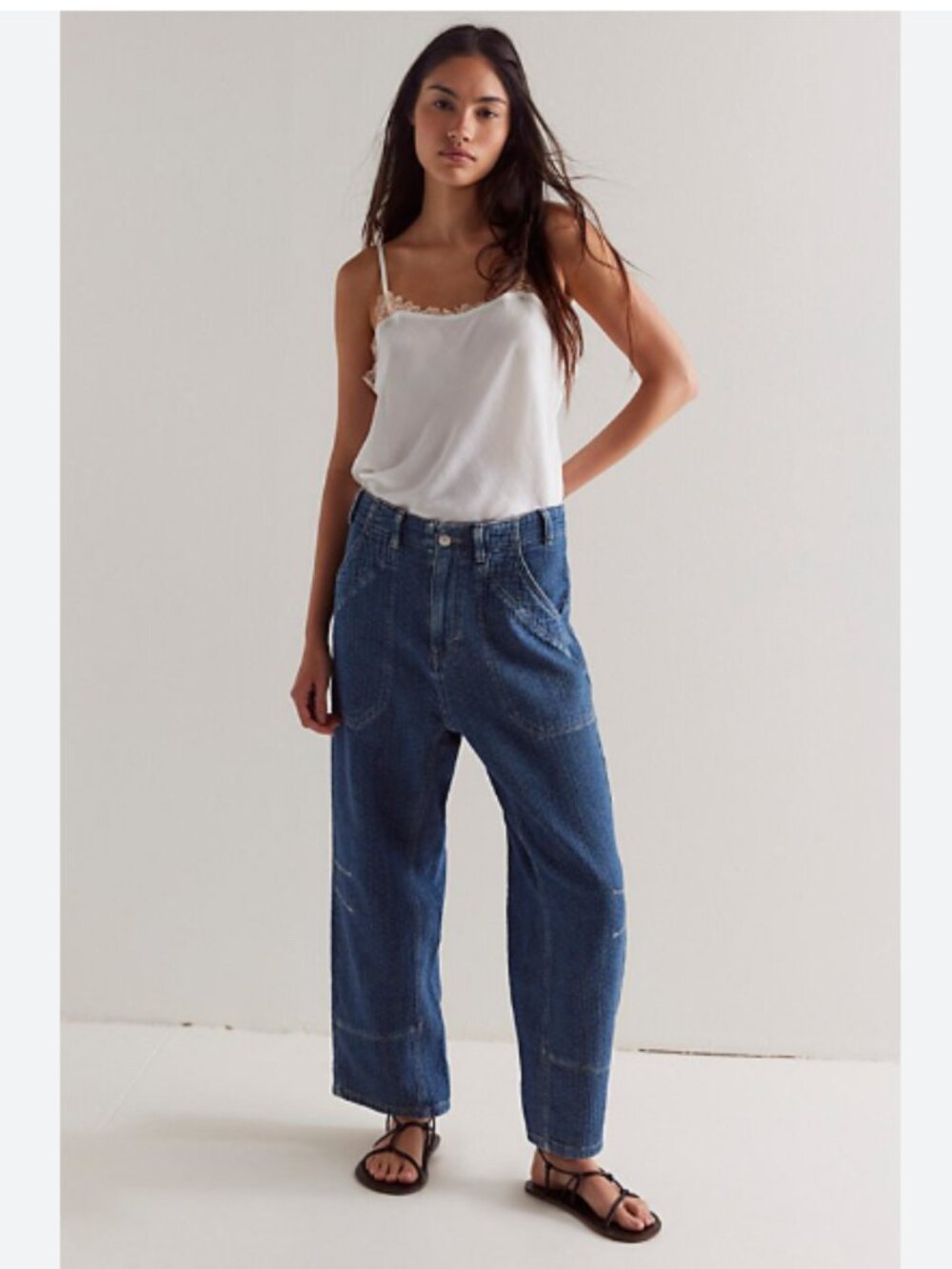 Free People We The Free Midnight Voyage Harem Wide Leg Barrel Jeans